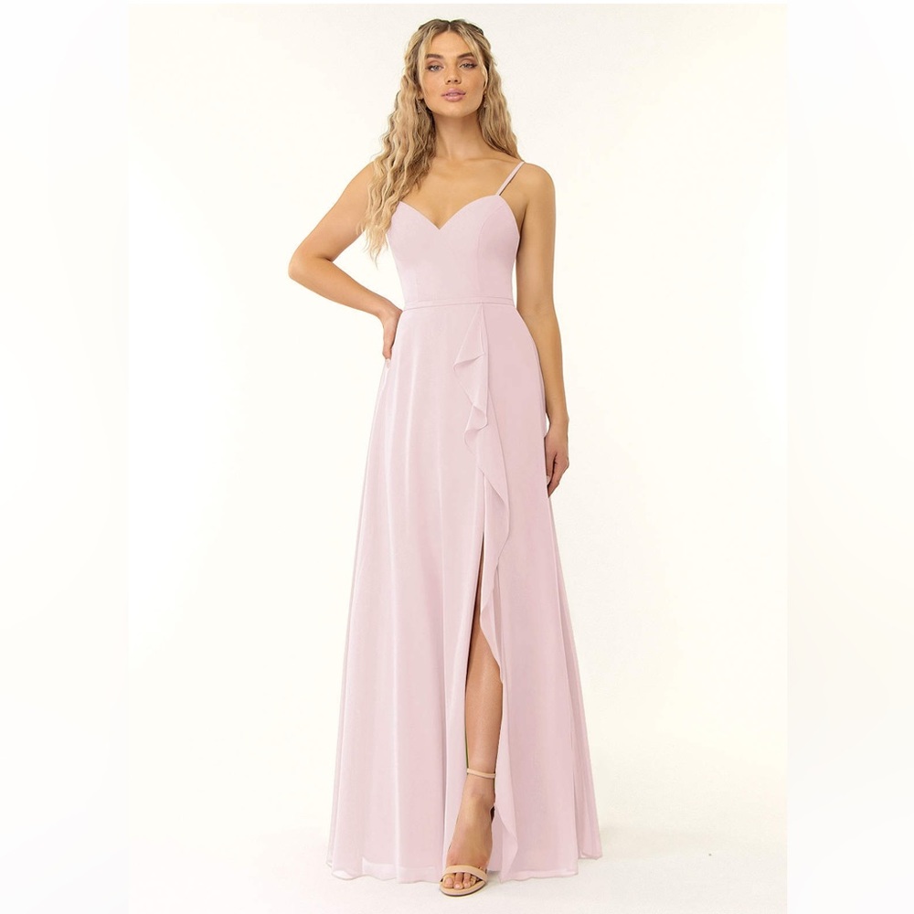 AZAZIE NAEEM
A-Line V-Neck Ruffle Chiffon Floor-Length Dress Blushing Pink